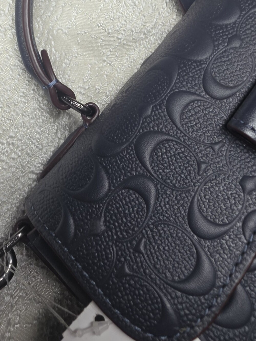 Coach Morgan Satchel Pebbled Leather Top-Handle Midnight Navy NWT - Picture 3 of 11
